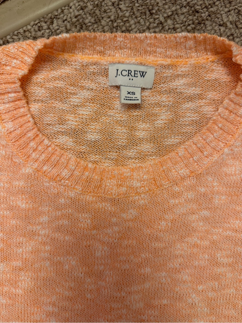 J. Crew Peach Marled Crewneck Sweater - Picture 2 of 2